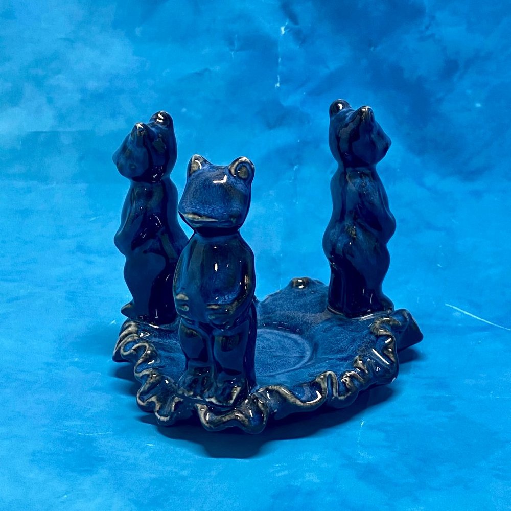 Vintage Ceramic Frog Candleholder